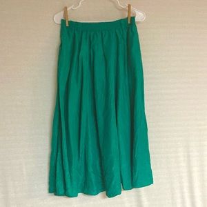 Vintage 90s 100% Silk Green/ Teal Skirt